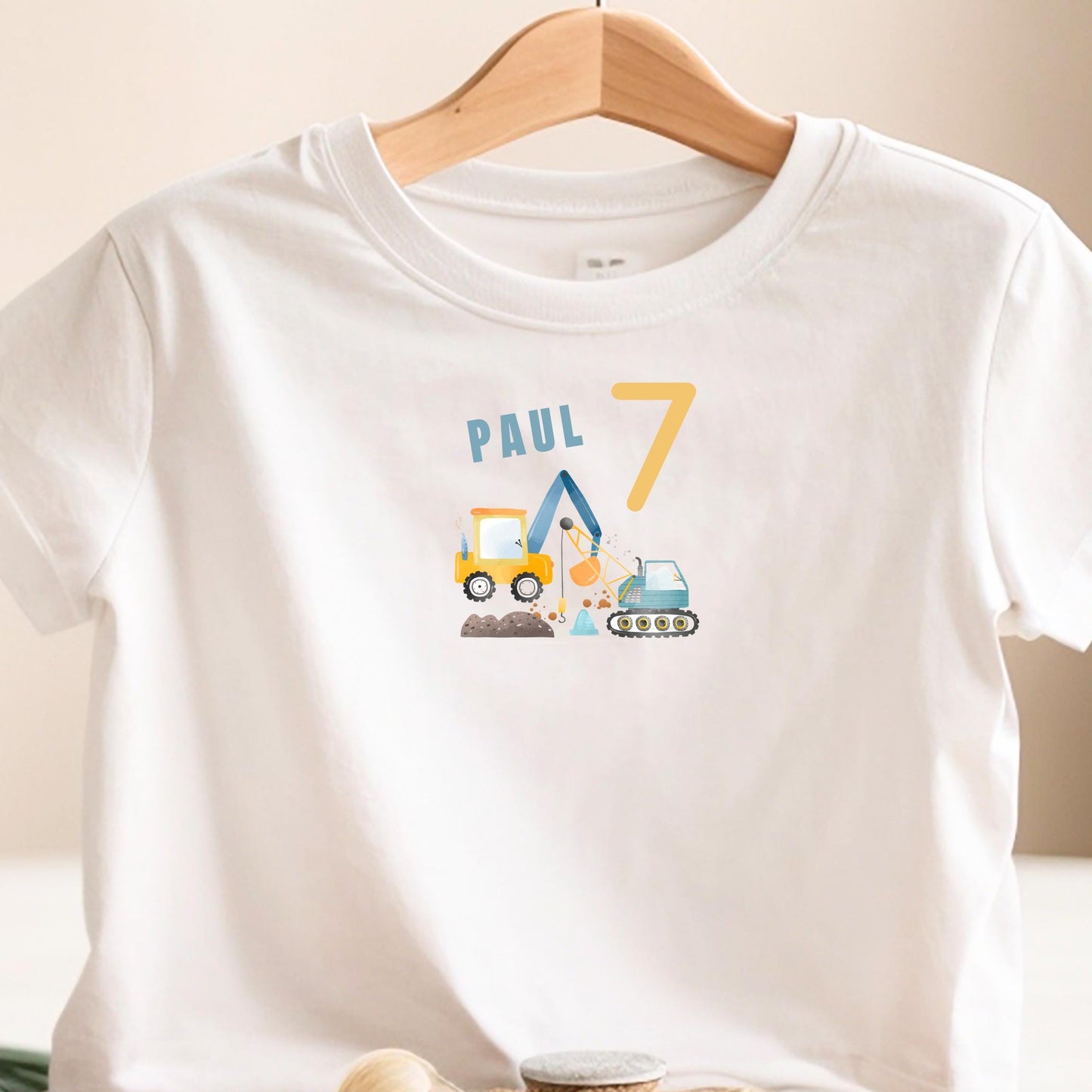 Bügelbild Baustelle zum Aufbügeln – Personalisiert | Bagger & Kindergeburtstag Patches - B 10cm x H 10cm-B 15cm x H 15cm-B 19cm x H 19cm -Eternity