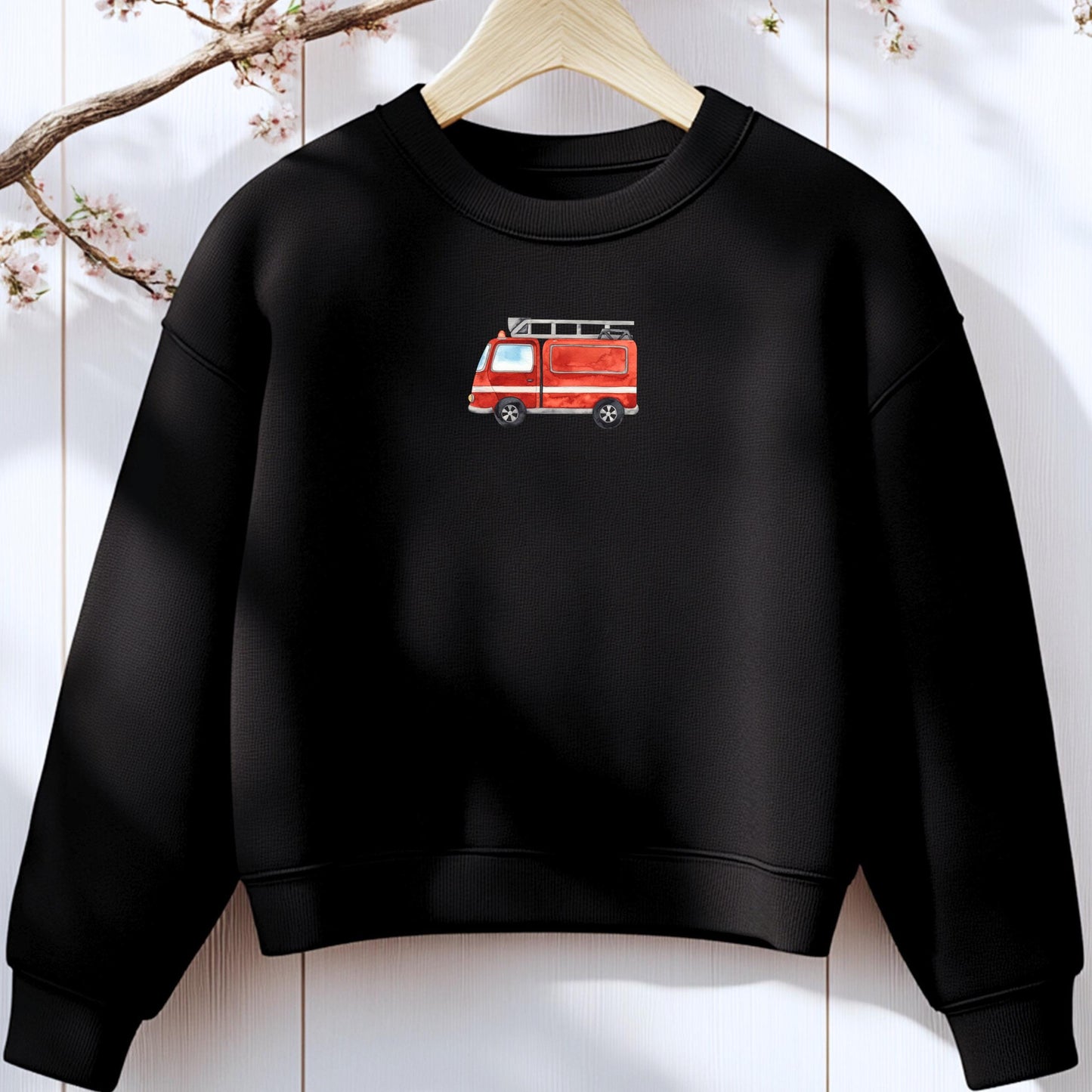 Bügelbild Feuerwehrauto – Großes Bügelmotiv zum Aufbügeln in Rot für Kinder - Default Title -Eternity
