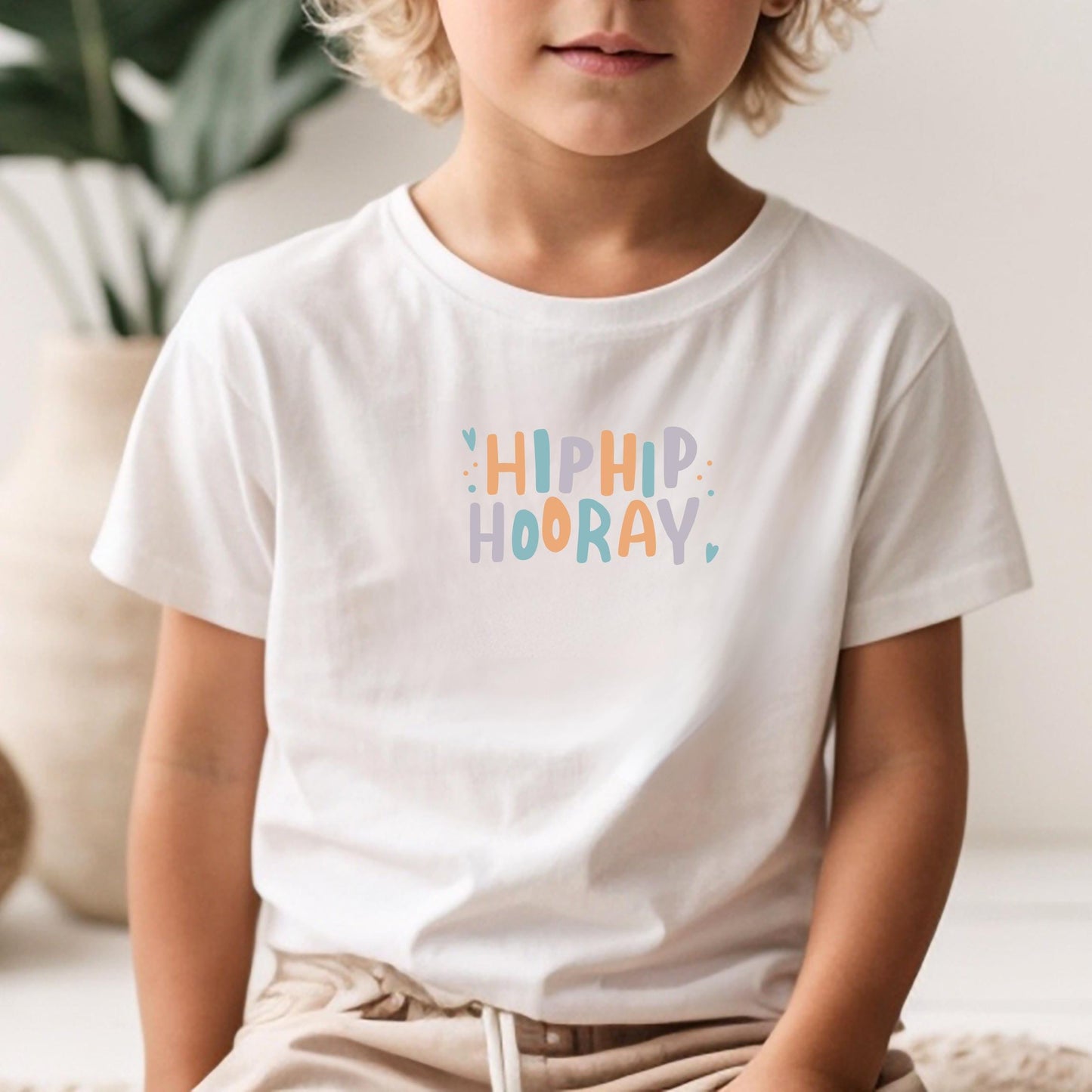 Bügelbild „HIPHIP HOORAY“ – Wal & Sterne Motiv für Kinderkleidung, DIY & Geschenke - Blau/Orange-Pink/Orange -Eternity