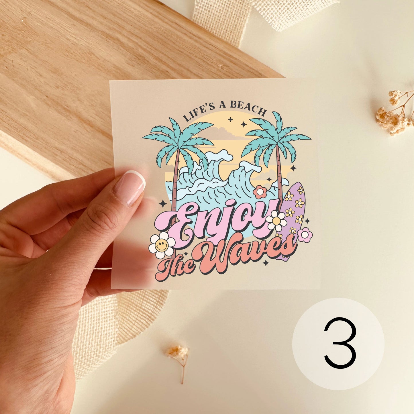 Bügelbild Hey Sunshine Blumen - Option 1: Breite 8cm x Höhe 9cm-Option 1: Breite 12cm x Höhe 14cm-Option 1: Breite 17cm x Höhe 20cm-Option 2: Breite 8cm x Höhe 4cm-Option 2: Breite 12cm x Höhe 6cm -Eternity