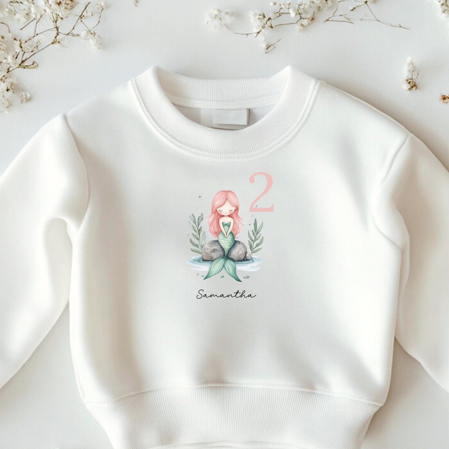 Bügelbild Meerjungfrau Personalisiert – 2 Größen für Kinderkleidung & DIY - B 10cm x H 14cm-B 15cm x H 21cm -Eternity