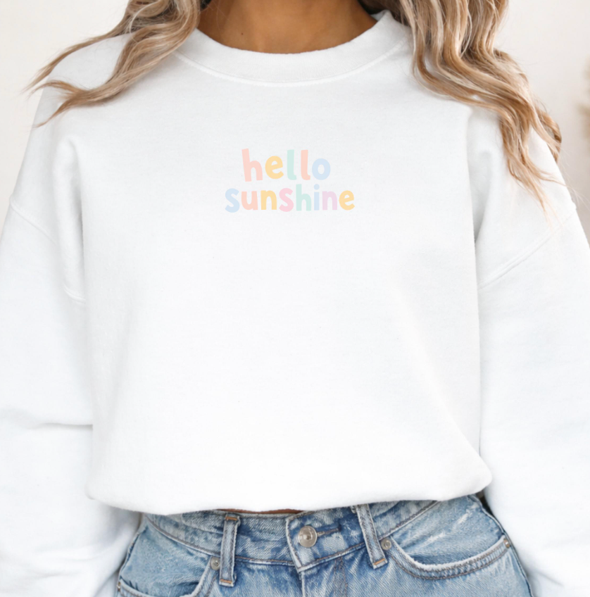 Hello Sunshine Bügelbild – Aufbügler Schriftzug Kinder