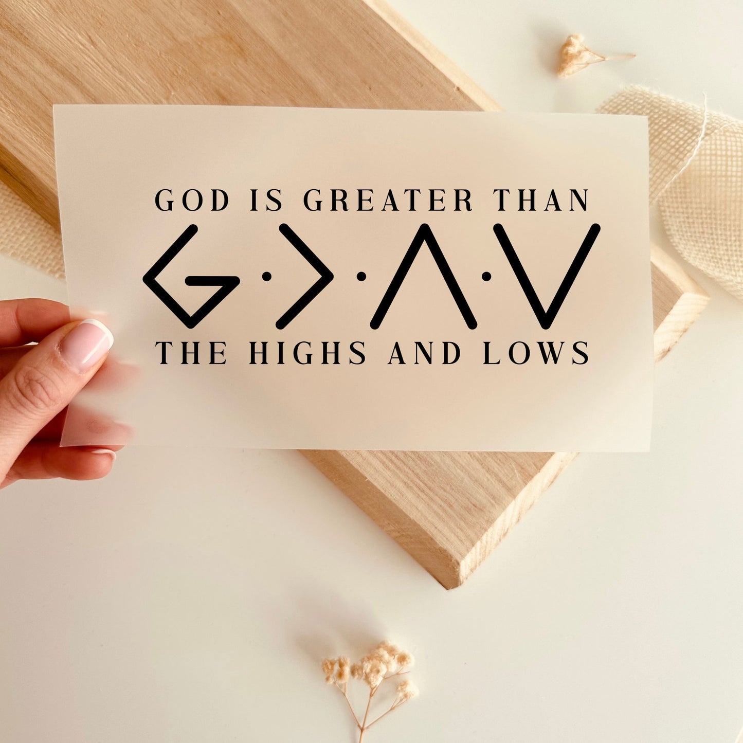 Bügelbild Christlich God is Greater Eternity