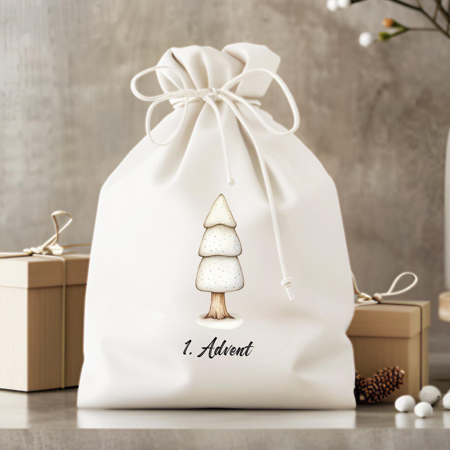 4 Bügelbilder Adventskalender – Weihnachtsbäume & festliche Motive zum Aufbügeln - Default Title -Eternity 