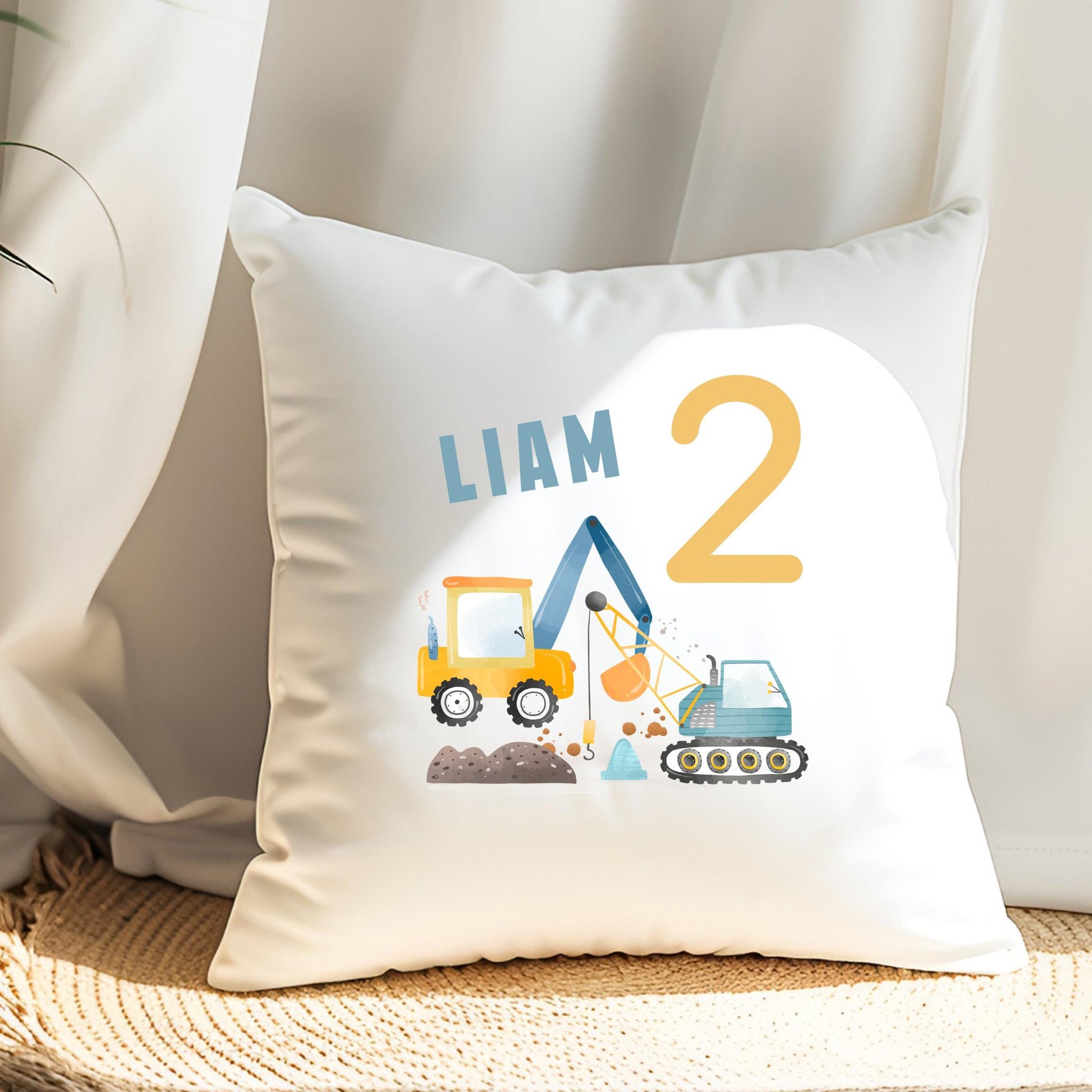 Bügelbild Baustelle zum Aufbügeln – Personalisiert | Bagger & Kindergeburtstag Patches - B 10cm x H 10cm-B 15cm x H 15cm-B 19cm x H 19cm -Eternity 