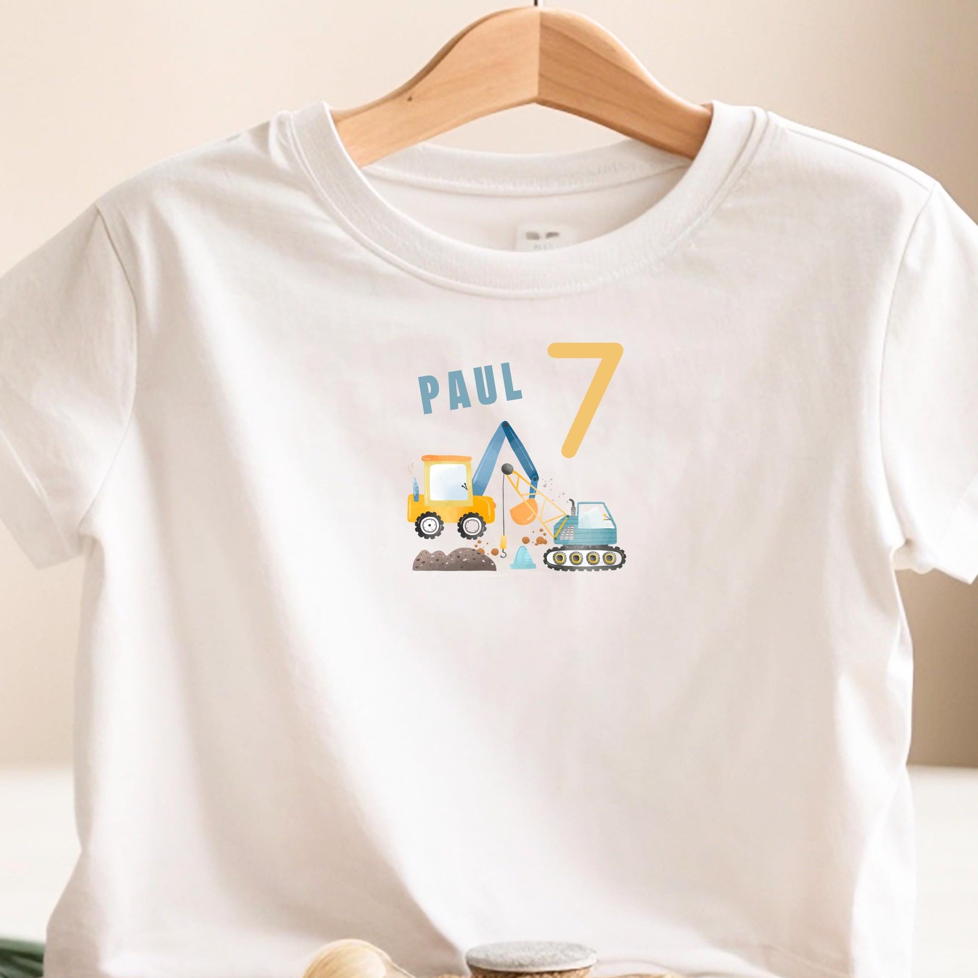 Bügelbild Baustelle zum Aufbügeln – Personalisiert | Bagger & Kindergeburtstag Patches - B 10cm x H 10cm-B 15cm x H 15cm-B 19cm x H 19cm -Eternity 