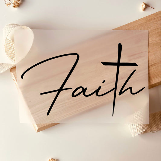 Bügelbild Faith - Breite 10cm x Höhe 6cm-Breite 15cm x Breite 9cm -Eternity 