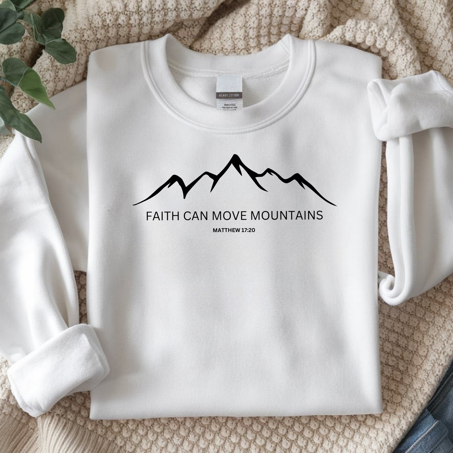 Bügelbild Faith can move Mountains - Breite 10cm x Höhe 3.9cm-Breite 15cm x Höhe 5.8cm-Breite 20cm x Höhe 7.8cm -Eternity 