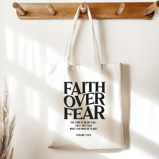 Bügelbild Faith over Fear - Breite 8cm x Höhe 10cm / Schwarz-Breite 8cm x Höhe 10cm / Weiß-Breite 15cm x Höhe 19cm / Schwarz-Breite 15cm x Höhe 19cm / Weiß-Breite 20cm x Höhe 26cm / Schwarz -Eternity 