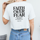Bügelbild Faith over Fear - Breite 8cm x Höhe 10cm / Schwarz-Breite 8cm x Höhe 10cm / Weiß-Breite 15cm x Höhe 19cm / Schwarz-Breite 15cm x Höhe 19cm / Weiß-Breite 20cm x Höhe 26cm / Schwarz -Eternity 