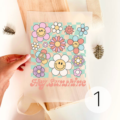 Bügelbild Hey Sunshine Blumen - Option 1: Breite 8cm x Höhe 9cm-Option 1: Breite 12cm x Höhe 14cm-Option 1: Breite 17cm x Höhe 20cm-Option 2: Breite 8cm x Höhe 4cm-Option 2: Breite 12cm x Höhe 6cm -Eternity 