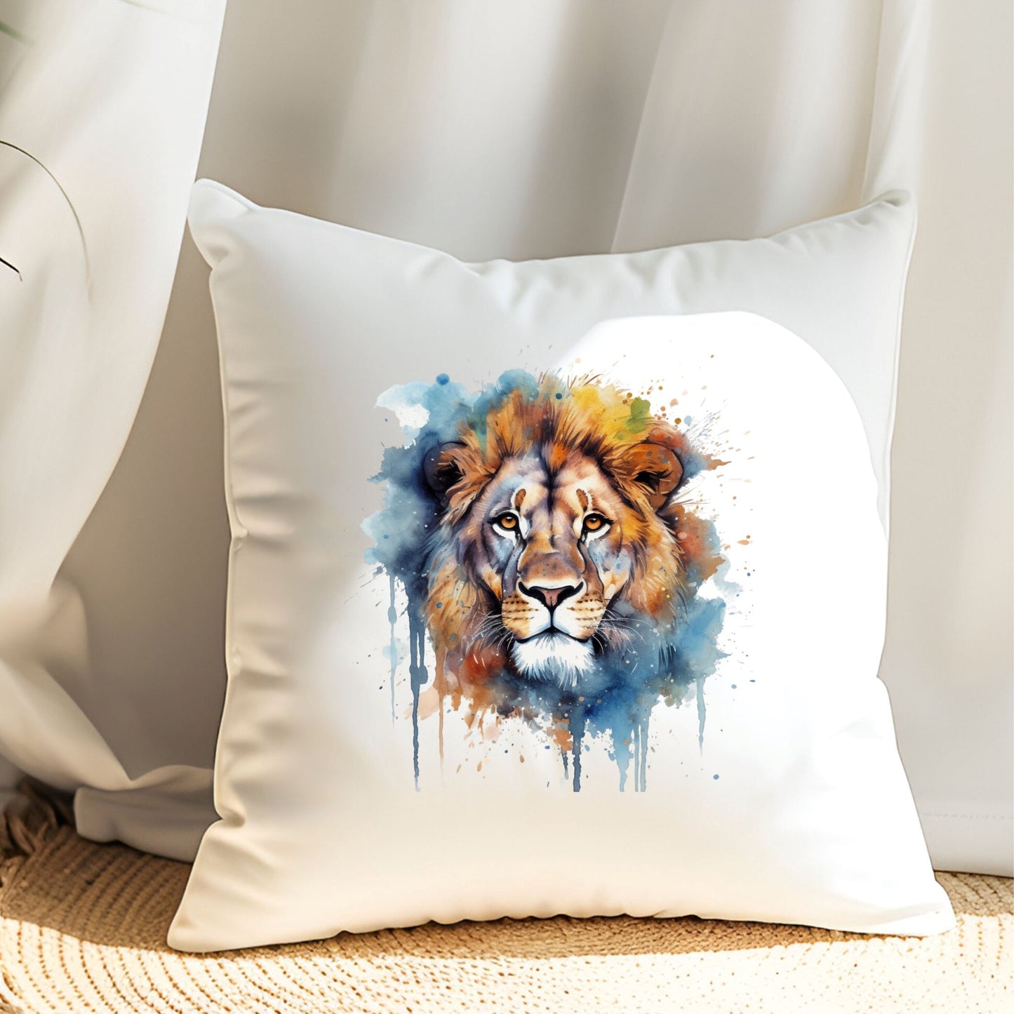 Bügelbild Löwe bunt - Breite 10 cm x Höhe 11 cm-Breite 15 cm x Höhe 16.6 cm-Breite 18 cm x Höhe 20 cm -Eternity 