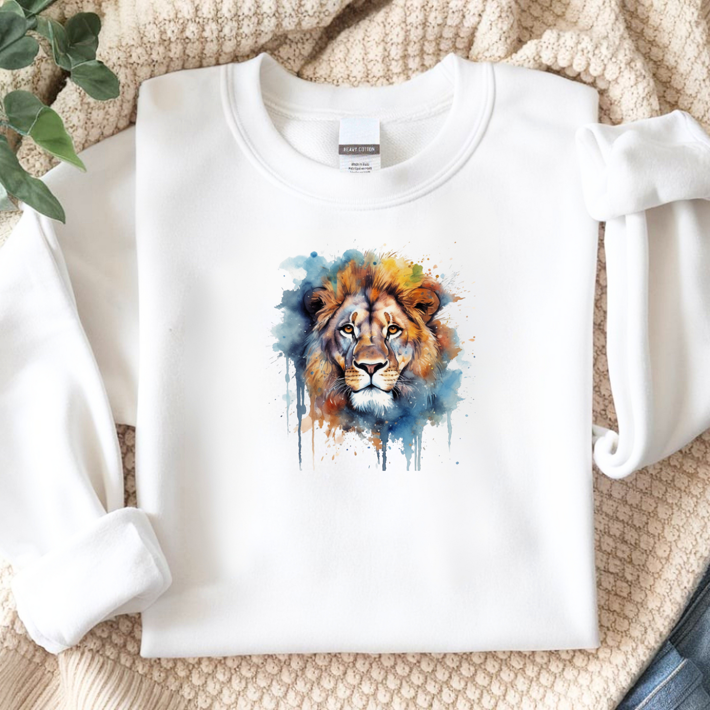 Bügelbild Löwe bunt - Breite 10 cm x Höhe 11 cm-Breite 15 cm x Höhe 16.6 cm-Breite 18 cm x Höhe 20 cm -Eternity 