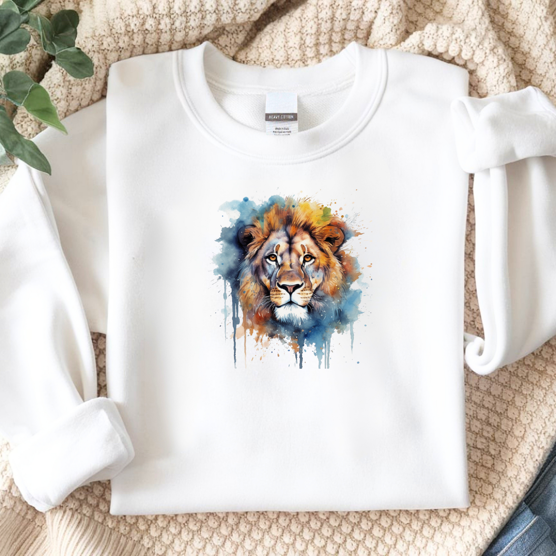 Bügelbild Löwe bunt - Breite 10 cm x Höhe 11 cm-Breite 15 cm x Höhe 16.6 cm-Breite 18 cm x Höhe 20 cm -Eternity 