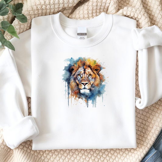 Bügelbild Löwe bunt - Breite 10 cm x Höhe 11 cm-Breite 15 cm x Höhe 16.6 cm-Breite 18 cm x Höhe 20 cm -Eternity 