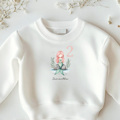 Bügelbild Meerjungfrau Personalisiert – 2 Größen für Kinderkleidung & DIY - B 10cm x H 14cm-B 15cm x H 21cm -Eternity 
