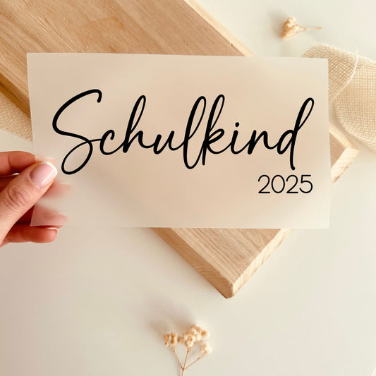 Bügelbild Schulkind 2025 - Breite 8cm-Breite 12cm -Eternity 