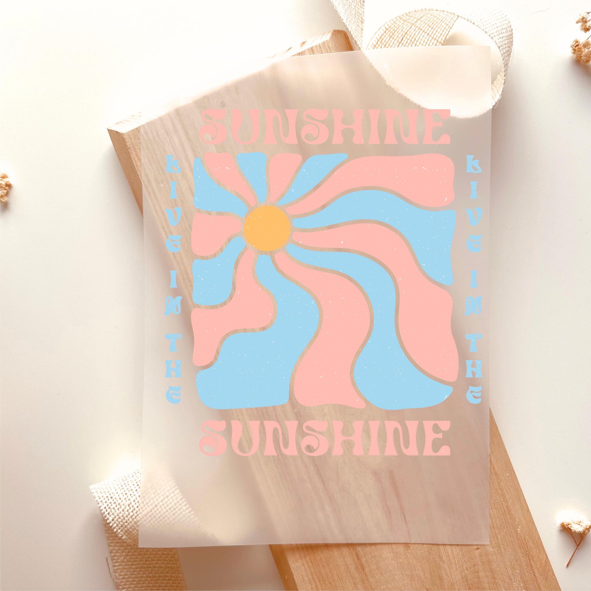 Bügelbild Sonne – Buntes Spruchmotiv zum Aufbügeln, Großes Bügelbild in Pastellfarben - B 8cm x H 8,7cm-B 12cm x H 13cm-B 19cm x H 20,6cm -Eternity 