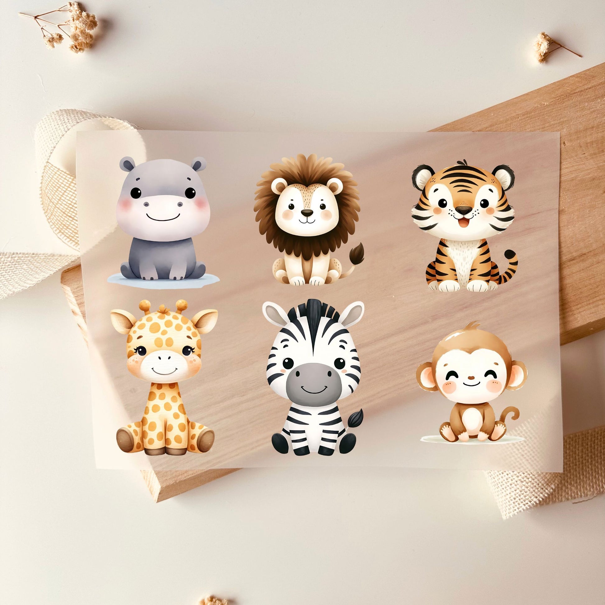 Bügelbilder Tiere Löwe, Tiger, Nilpferd, Giraffe, Zebra - Löwe breite 8cm-Löwe breite 10cm-Nilpferd breite 8cm-Nilpferd breite 10cm-Affe breite 8cm -Eternity 