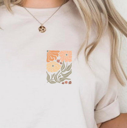 Bügelbild Boho Blumen – Abstrakte Aufbügler Damen floral