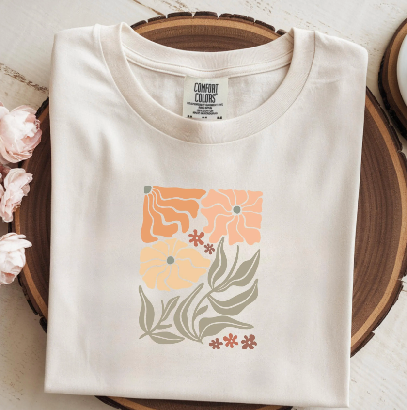 Bügelbild Boho Blumen – Abstrakte Aufbügler Damen floral