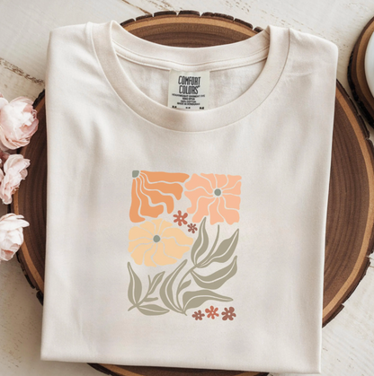 Bügelbild Boho Blumen – Abstrakte Aufbügler Damen floral
