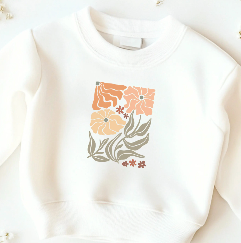 Bügelbild Boho Blumen – Abstrakte Aufbügler Damen floral