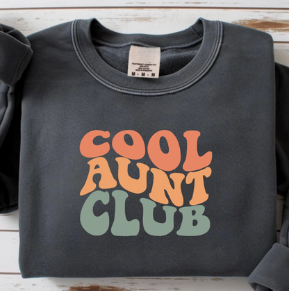 Cool Aunt Club Bügelbild – Retro Aufbügler Tante Schriftzug