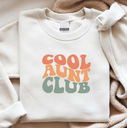 Cool Aunt Club Bügelbild – Retro Aufbügler Tante Schriftzug