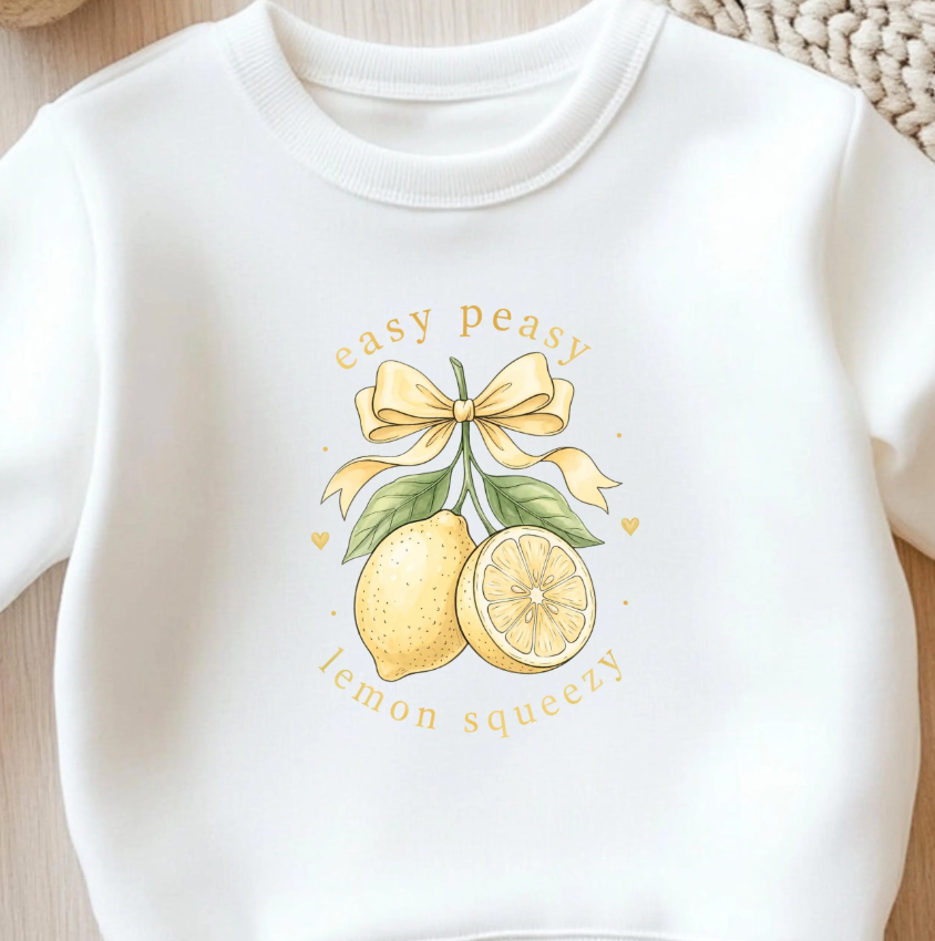 Bügelbild Easy Peasy Lemon Squeezy – Zitrone Coquette Aufbügler