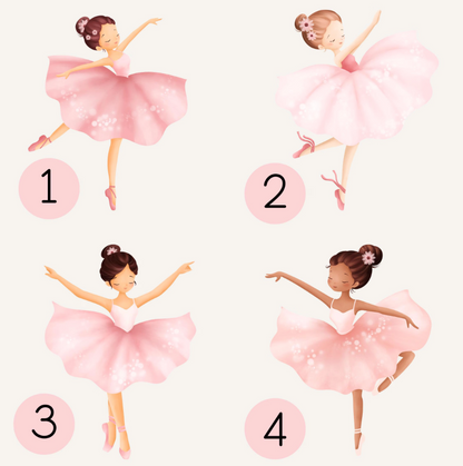 Bügelbild Ballerina Mädchen – Personalisiert mit Name & Zahl