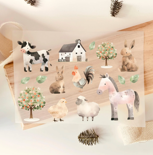 Bügelbild Bauernhof Set Mädchen Baby