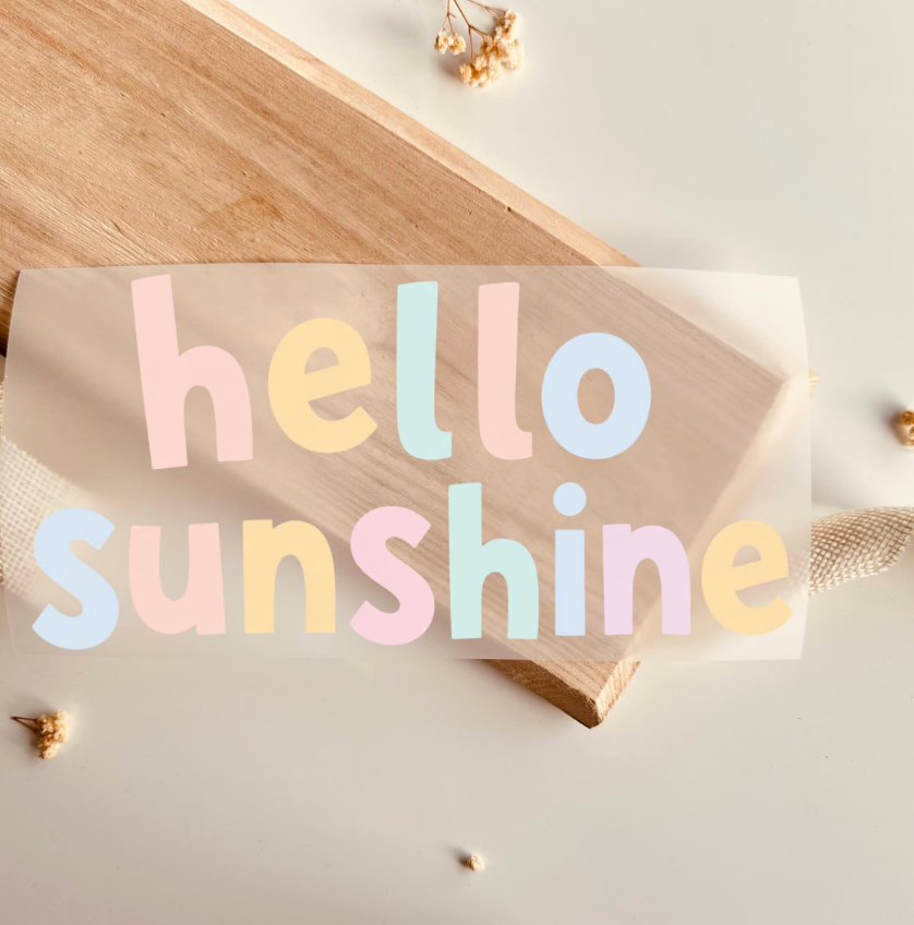 Hello Sunshine Bügelbild – Aufbügler Schriftzug Kinder