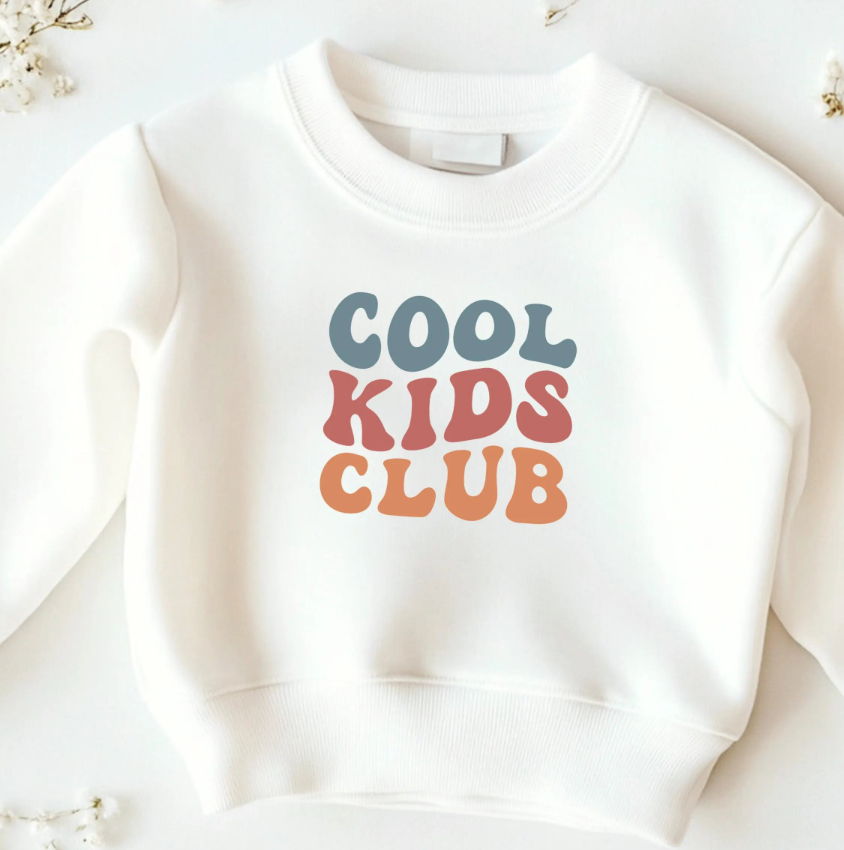 Cool Kids Club Bügelbild – Retro Aufbügler Kinder Schriftzug