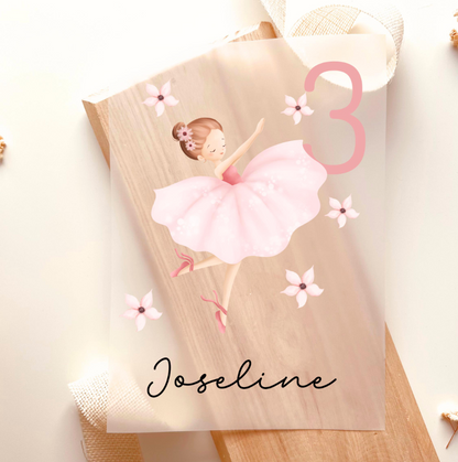 Bügelbild Ballerina Mädchen – Personalisiert mit Name & Zahl