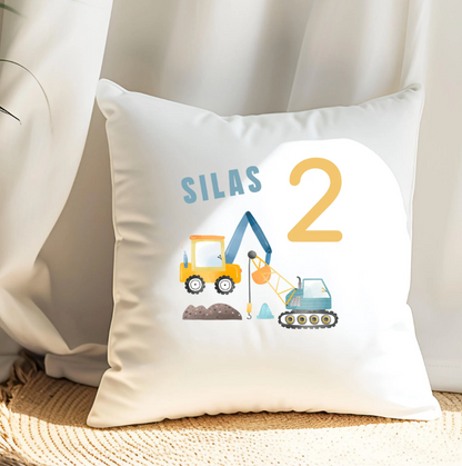 Bagger Bügelbild personalisiert – Name & Zahl Geburtstag für Jungen