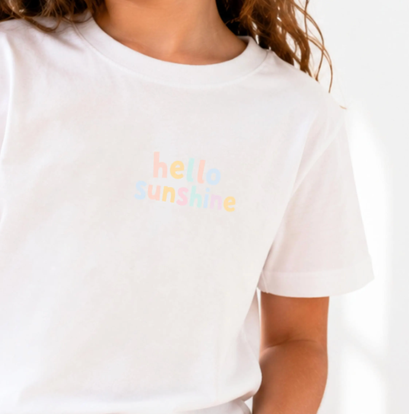 Hello Sunshine Bügelbild – Aufbügler Schriftzug Kinder