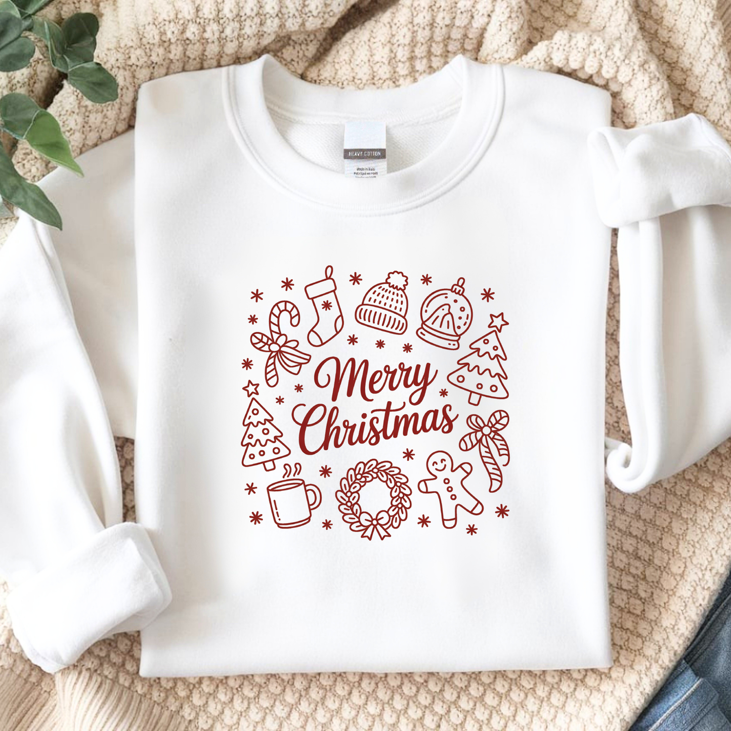 Bügelbild Merry Christmas  – Tannenbaum  –  Weihnachtliche Motive