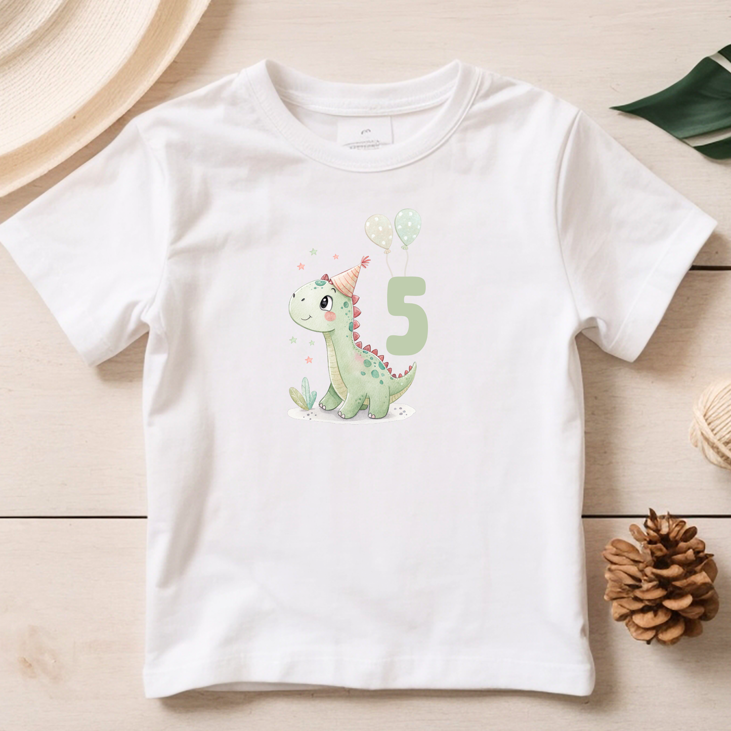 Bügelbild Dino personalisierbar – Name & Zahl