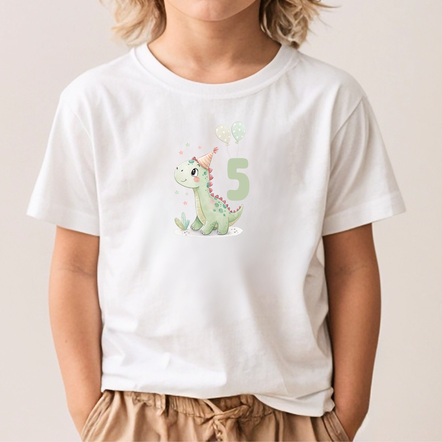 Bügelbild Dino personalisierbar – Name & Zahl