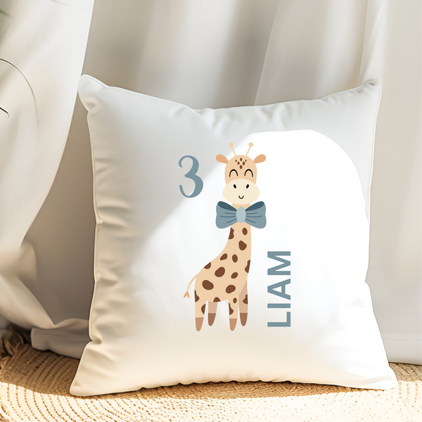 Kissenbezug Personalisiert, Kinder Kissen Name, Kissen mit Tiermotiv Kissenhülle, Kinderzimmer, Geschenkidee für Kinder, Kissenhülle, Kissenbezug Kinder, Personalisiertes Kissen, Personalisiertes Kissen Giraffe, Kissenbezug für Mädchen und Jungen