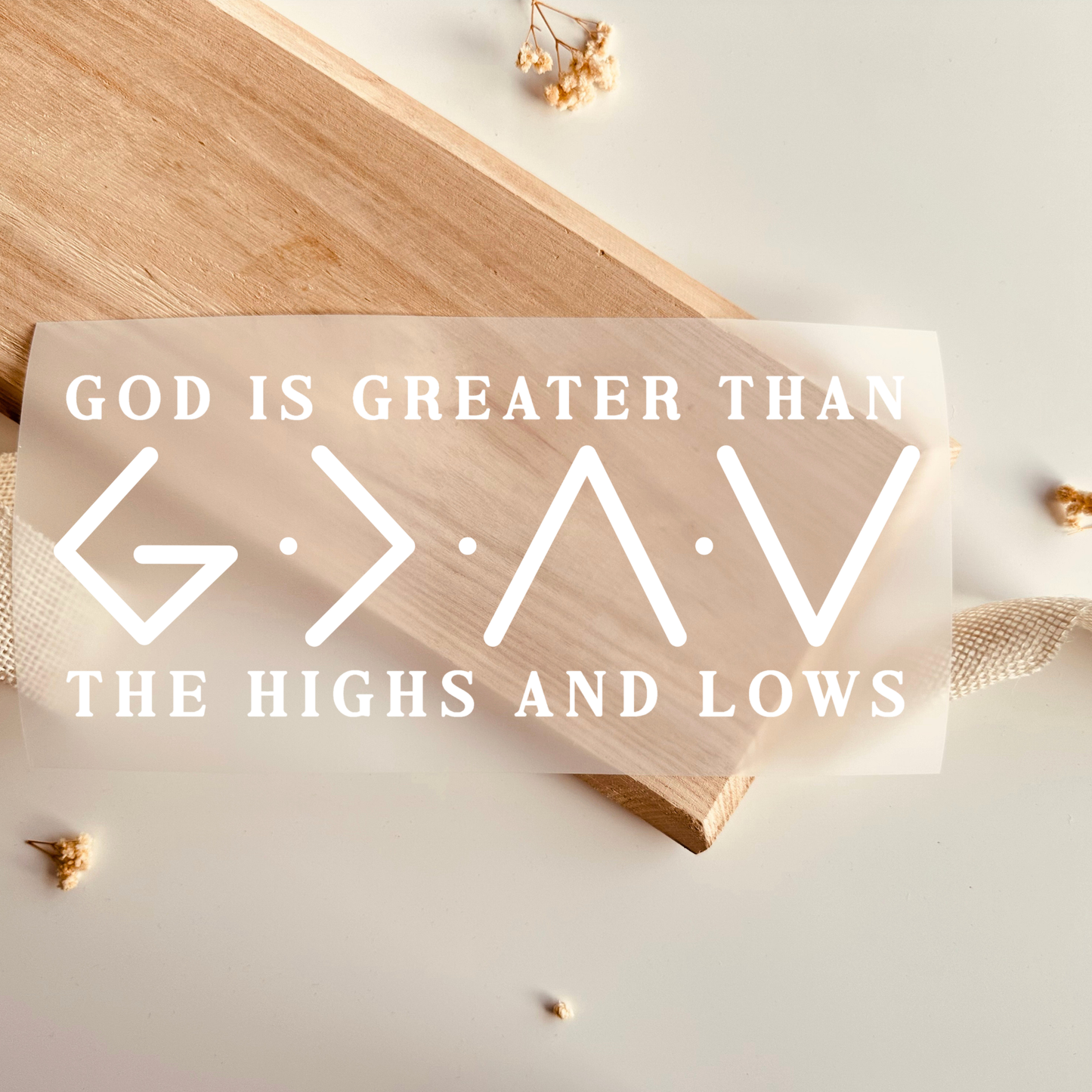 Bügelbild God Is Greater Than Highs and Lows
