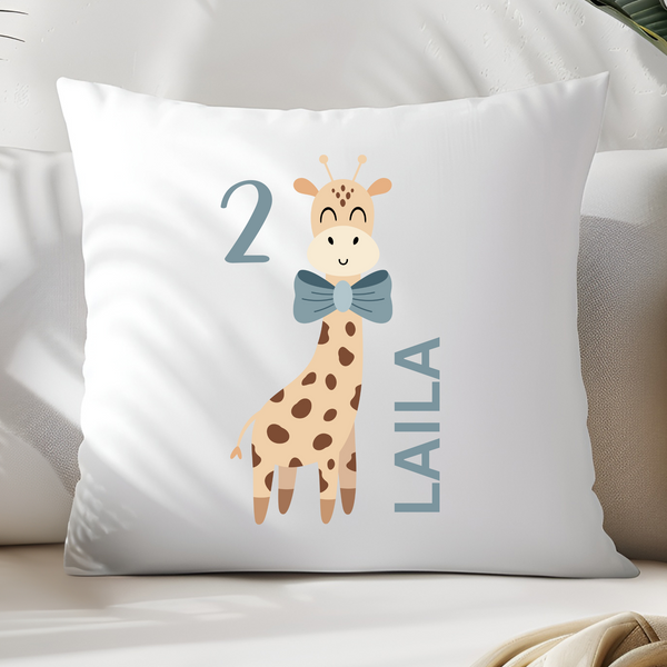 Kissenbezug Personalisiert, Kinder Kissen Name, Kissen mit Tiermotiv Kissenhülle, Kinderzimmer, Geschenkidee für Kinder, Kissenhülle, Kissenbezug Kinder, Personalisiertes Kissen, Personalisiertes Kissen Giraffe, Kissenbezug für Mädchen und Jungen