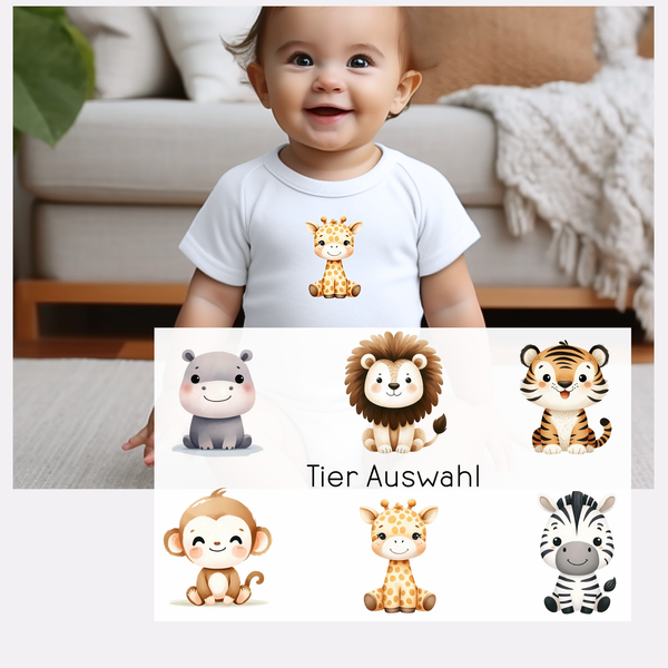 Set aus 6 kleinen Bügelbildern mit verschiedenen Tieren: Nilpferd, Löwe, Tiger, Affe, Giraffe und Zebra. Perfekt für Mädchen- und Jungenkleidung oder Accessoires. Ideal zum kreativen Gestalten und Personalisieren von Textilien.