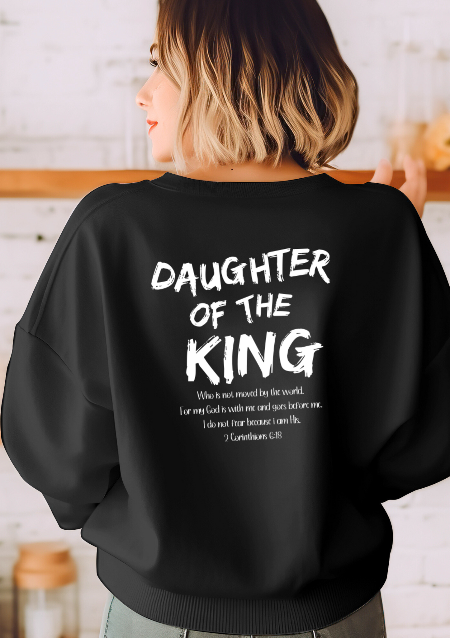 Eternity Daughter of the King Tochter vom Köing JesusChristlich Pullover Schwarz  