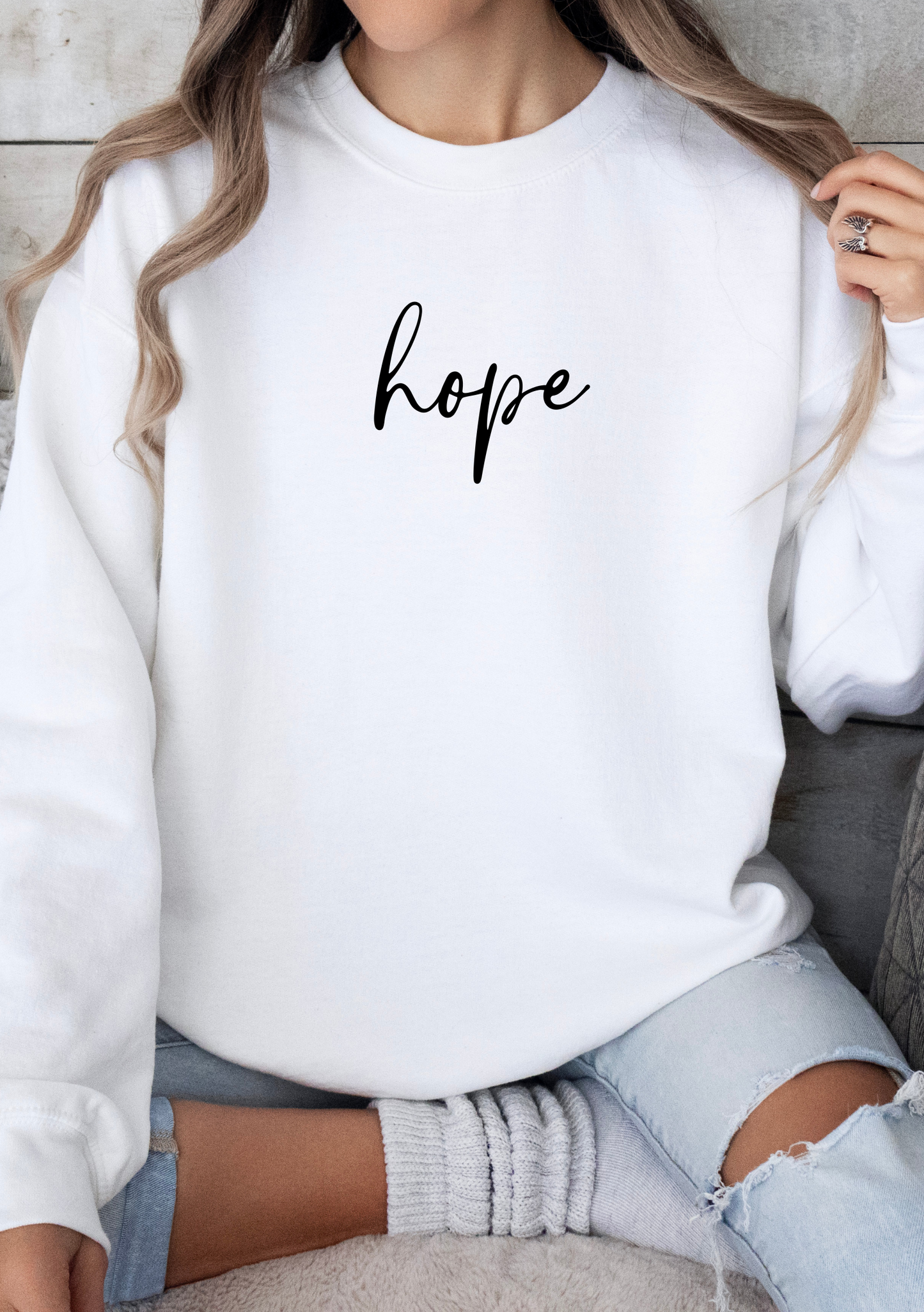 Eternity Hope Hoffnung Sweatshirt jesus gott geschenk weihnachten muttertag sweatshirt weiss schwarz eternity