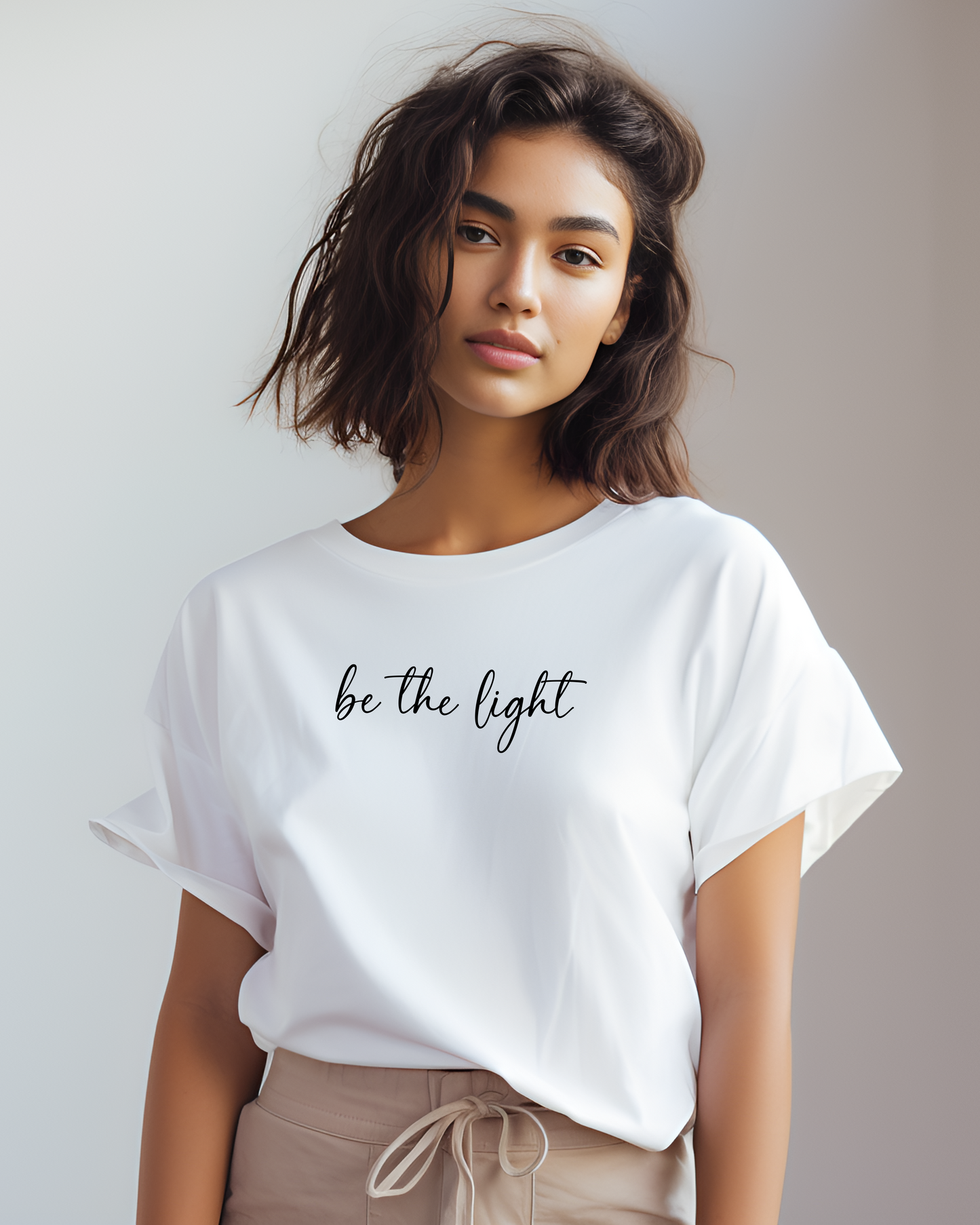 Eternity, be the light, Oversize T Shirt,Christlich, Weiß,