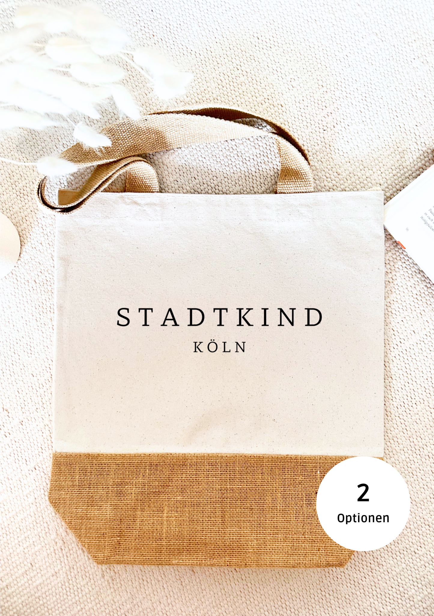 Eternity Stadtkind Dorfkind Geschenk Weihnachten Muttertag Geburtstag Tasche Beige 