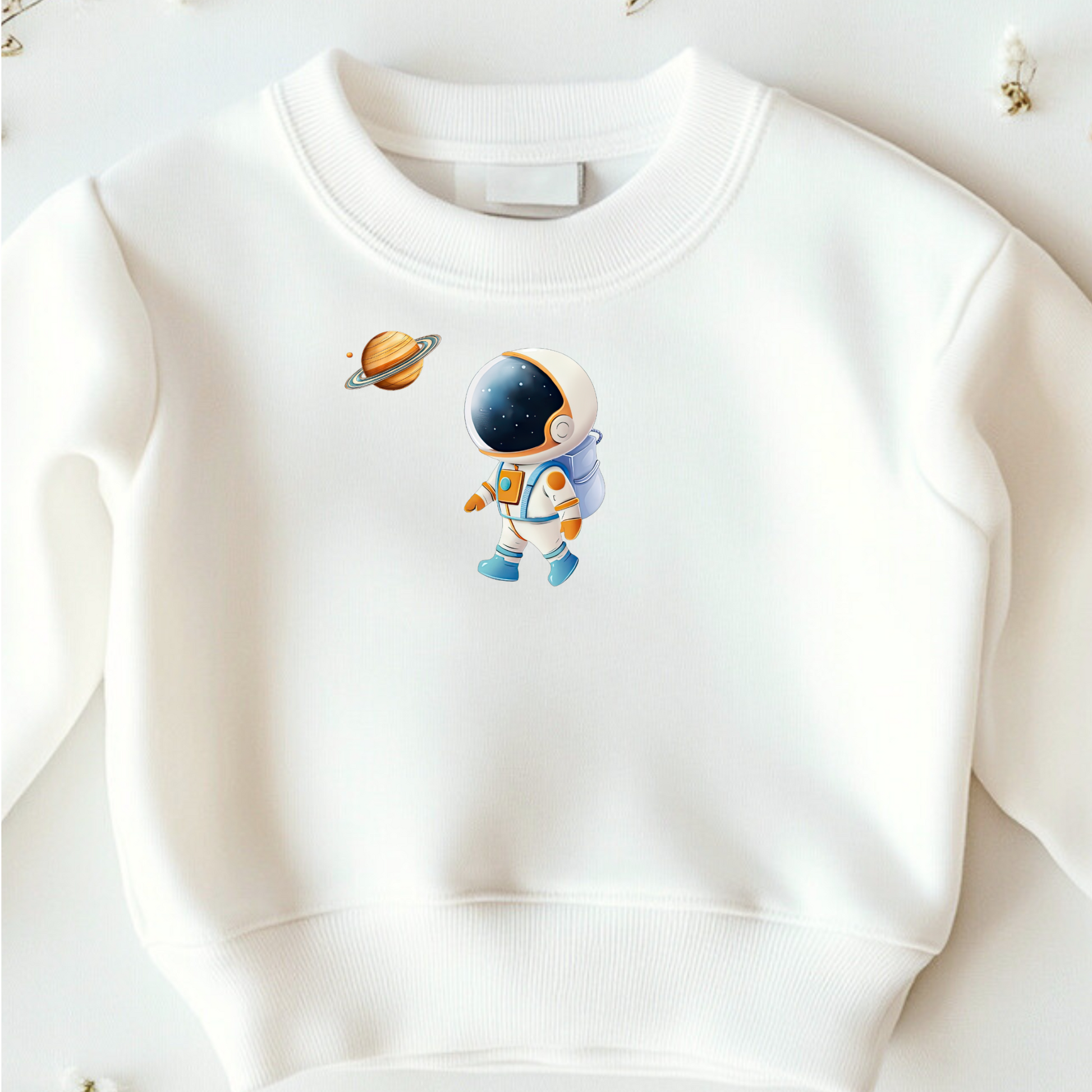 Bügelbild mit Astronauten- und Planeten-Motiv zum Aufbügeln für Kinder