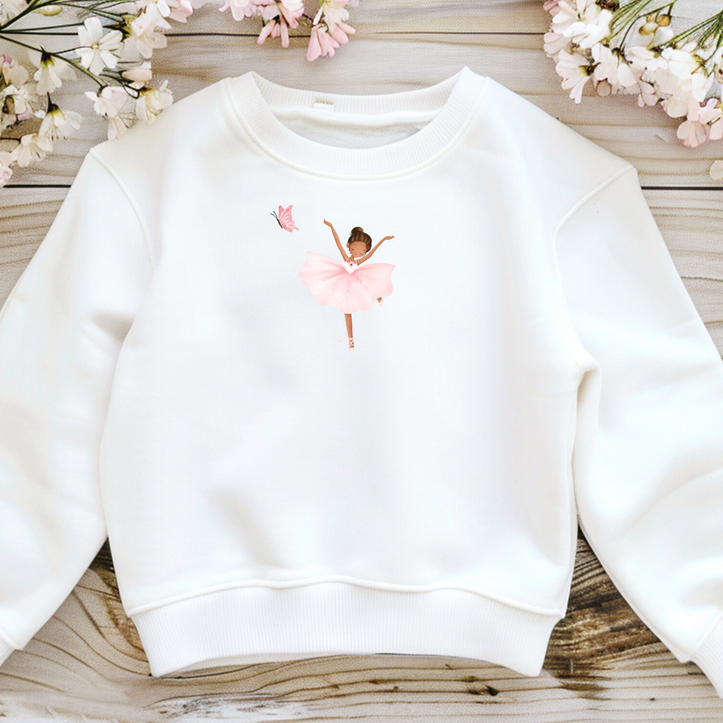 Bügelbild mit Ballerina-Motiv im Aquarell-Stil in Rosa zum Aufbügeln für Kinder